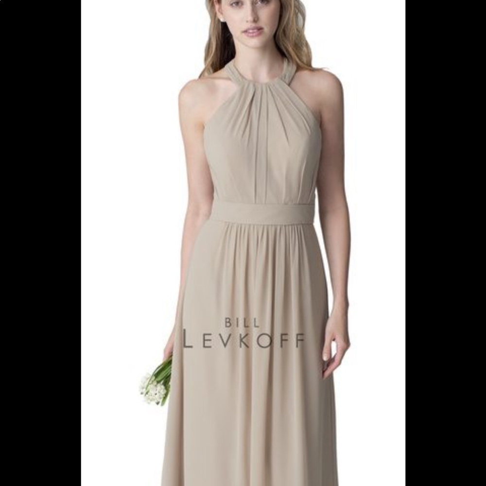 Bill Levkoff 1272 halter dress, champagne